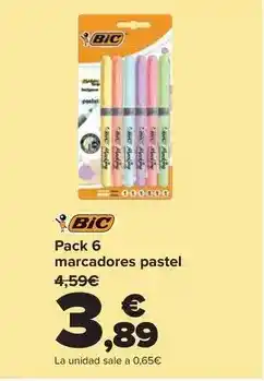 Carrefour Bic - pack 6 marcadores pastel oferta