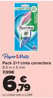 Carrefour Paper mate - pack 2+1 cinta correctora oferta