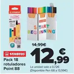 Carrefour Stabilo - pack 18 rotuladores point 88 oferta