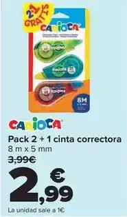 Carrefour Carioca - pack 2 + 1 cinta correctora oferta