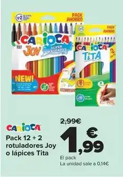 Carrefour Carioca - pack 12 + 2 rotuladores joy o lapices tita oferta