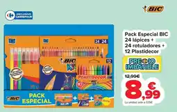 Carrefour Bic - pack especial 24 lapices + 24 rotuladores + 12 plastidercor oferta