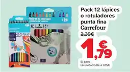 Carrefour Carrefour - pack 12 lápices o rotuladores punta fina oferta