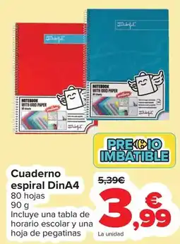 Carrefour Cuaderno espiral dina4 oferta