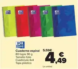 Carrefour Oxford - cuaderno espiral oferta