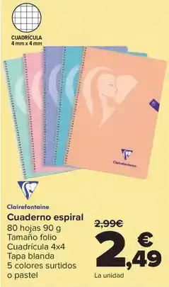 Carrefour Clairefontaine - cuaderno espiral oferta
