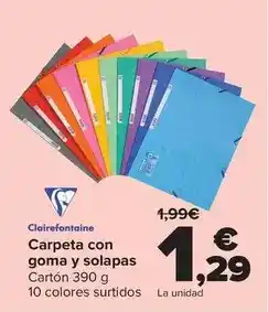 Carrefour Clairefontaine - carpeta con goma y solapas oferta