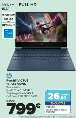 Carrefour Hp - portátil victus 15f-faz700ns oferta