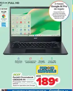 Carrefour Acer - portatil chromebook cboa314-1h oferta