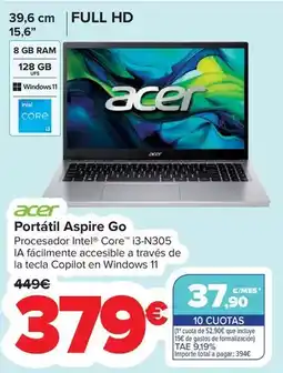 Carrefour Acer - portatil aspire go oferta