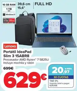 Carrefour Lenovo - portatil ideapad slim 3 15abr8 oferta