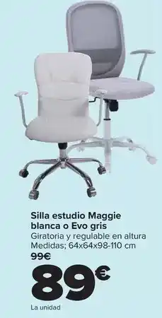 Carrefour Silla estudio maggie blanca o evo gris oferta