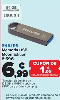 Carrefour Philips - memoria usb moon edition oferta