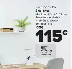 Carrefour Eko - escritorio 2 cajones oferta