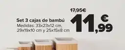 Carrefour Set 3 cajas de bambu oferta