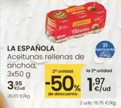 Eroski La española - aceitunas rellenas de anchoa oferta