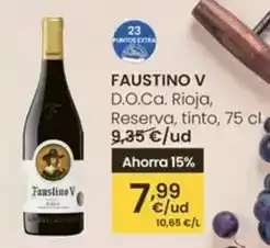 Eroski Faustino v - d.o.ca. rioja, reserva, tinto oferta