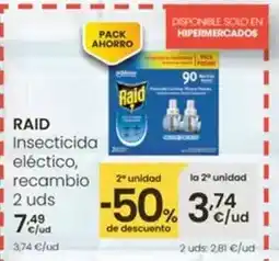 Eroski Raid - insecticida eléctrico, recambio oferta