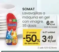 Eroski Somat - lavavajillas a maquina en gel con vinagre oferta