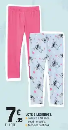 E.Leclerc Lote 2 leggings oferta