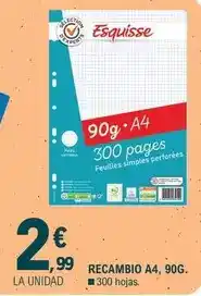 E.Leclerc Esquisse - recambio a4 oferta