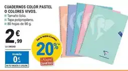 E.Leclerc Cuadernos color pastel o colores vivos oferta