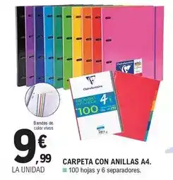 E.Leclerc Carpeta con anillas a4 oferta