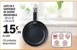 E.Leclerc Lote de 2 sartenes de acero inoxidable oferta