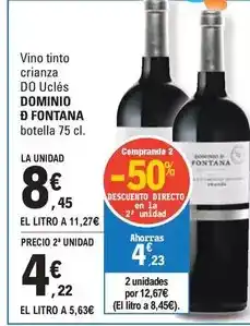 E.Leclerc Dominio đ fontana - vino tinto crianza do uclés oferta