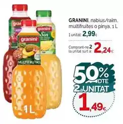 Condis Granini - nabius/raim, multifruites o pinya oferta