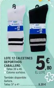 E.Leclerc Lote 12 calcetines deportivos caballero oferta