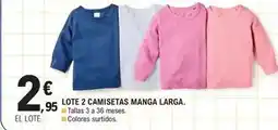 E.Leclerc Lote 2 camisetas manga larga oferta