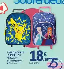 E.Leclerc Frozen - carro mochila 2 bolsillos oferta