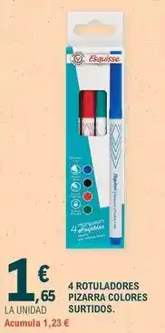 E.Leclerc Esquisse - 4 rotuladores pizarra colores surtidos oferta