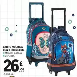 E.Leclerc Carro mochila con 3 bolsillos oferta