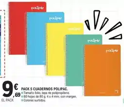 E.Leclerc Polipac - pack 5 cuadernos oferta
