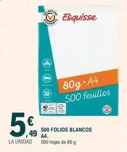 E.Leclerc Esquisse - 500 folios blancos a4 oferta