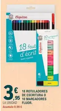 E.Leclerc Esquisse - 18 rotuladores de escritura o 10 marcadores fluor oferta