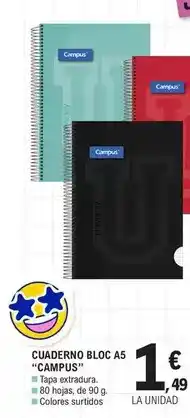 E.Leclerc Campus - cuaderno bloc a5 oferta
