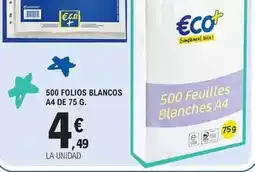E.Leclerc 500 folios blancos a4 de 75 g oferta