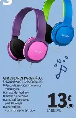 E.Leclerc Philips - auriculares para ninos oferta