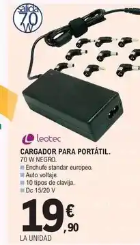 E.Leclerc Leotec - cargador para portatil oferta