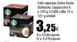 FROIZ Starbucks - café cápsulas dolce gusto cappuccino o café latte oferta