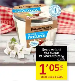 SPAR PALANCARES Queso natural tipo Burgos oferta