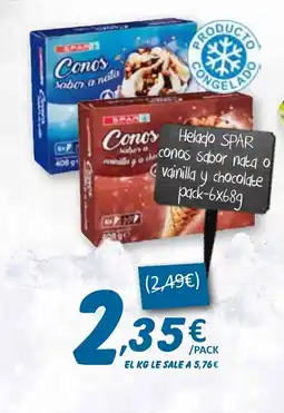 SPAR SPAR Helado conos sabor nata o vainilla y chocolate oferta