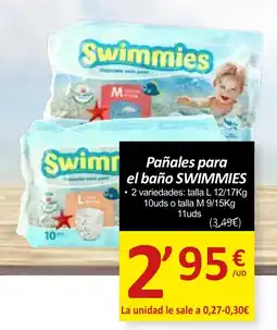 SPAR SWIMMIES Pañales el baño oferta