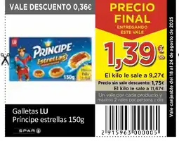 SPAR LU Galletas Príncipe estrellas oferta