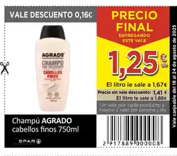 SPAR AGRADO Champú cabellos finos oferta