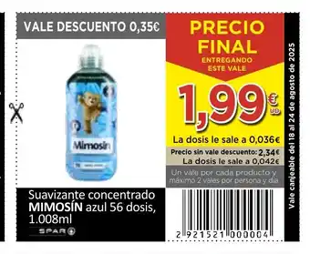 SPAR MIMOSIN Suavizante concentrado oferta
