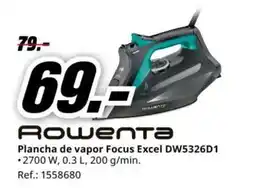 MediaMarkt ROWENTA Plancha de vapor Focus Excel DW5326D1 oferta